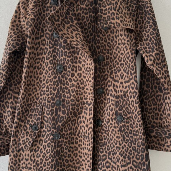 Rebecca Minkoff Women’s Leopard Print Trench Coat Belted Long Size Medium - Picture 10 of 16